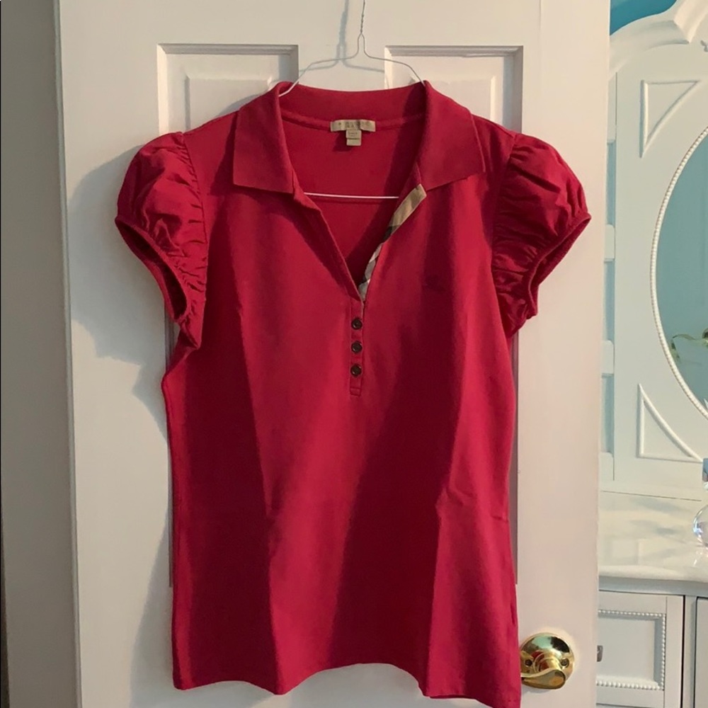 Burberry Ruffle Sleeve Polo Shirt